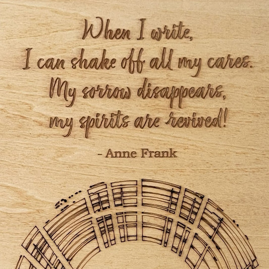 Anne Frank Quote – Engraved Wooden Journal