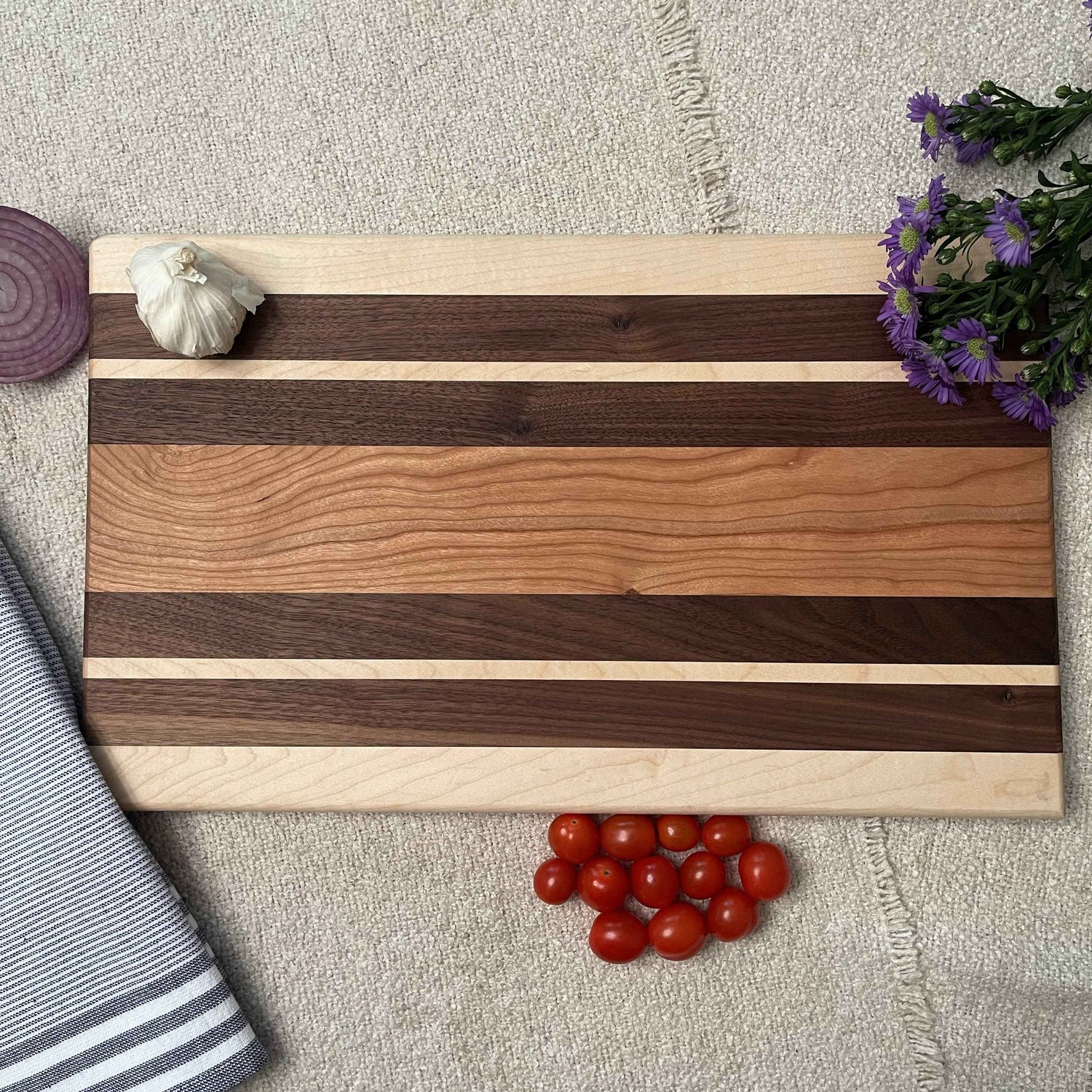 Mixed Cutting Board (Cherry, Walnut, Hard Maple) - Sanctuary Arts LLC