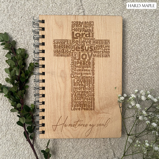 Maple Wood Journal - He Restores My Soul