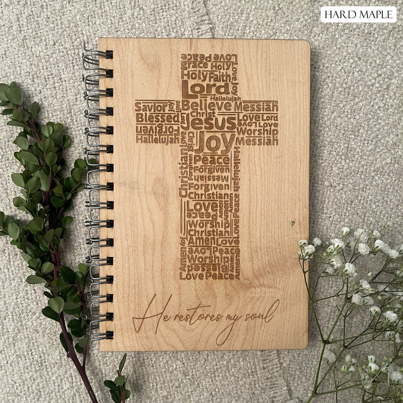 Maple Wood Journal - He Restores My Soul