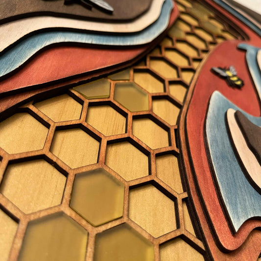 Layered Wall Art: River of the Hive - Sanctuary Arts LLC