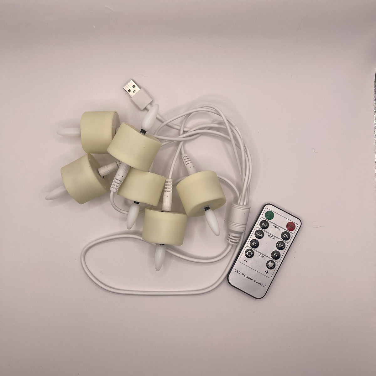 Set of 6 Rechargeable LED Candles w/remote