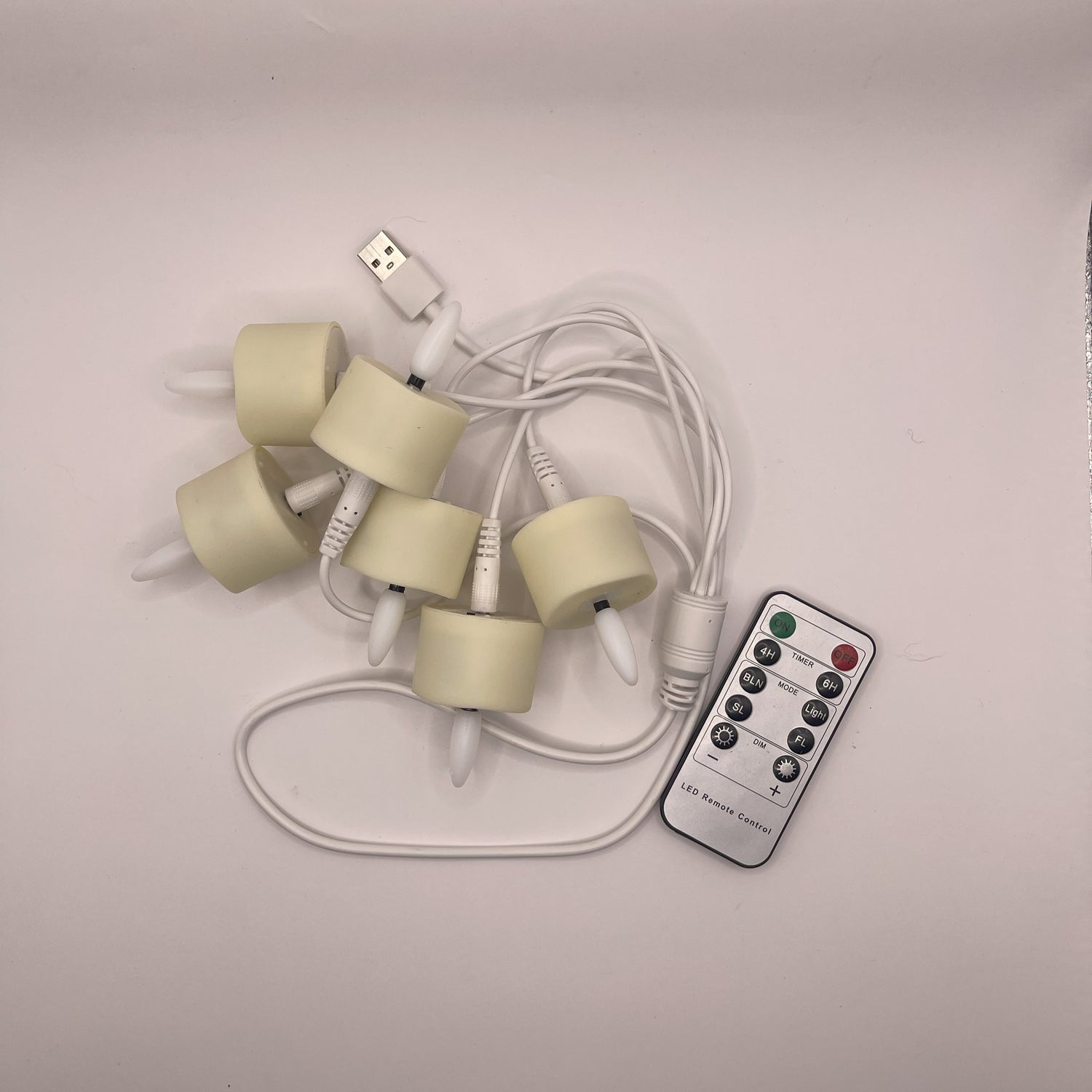 Set of 6 Rechargeable LED Candles w/remote