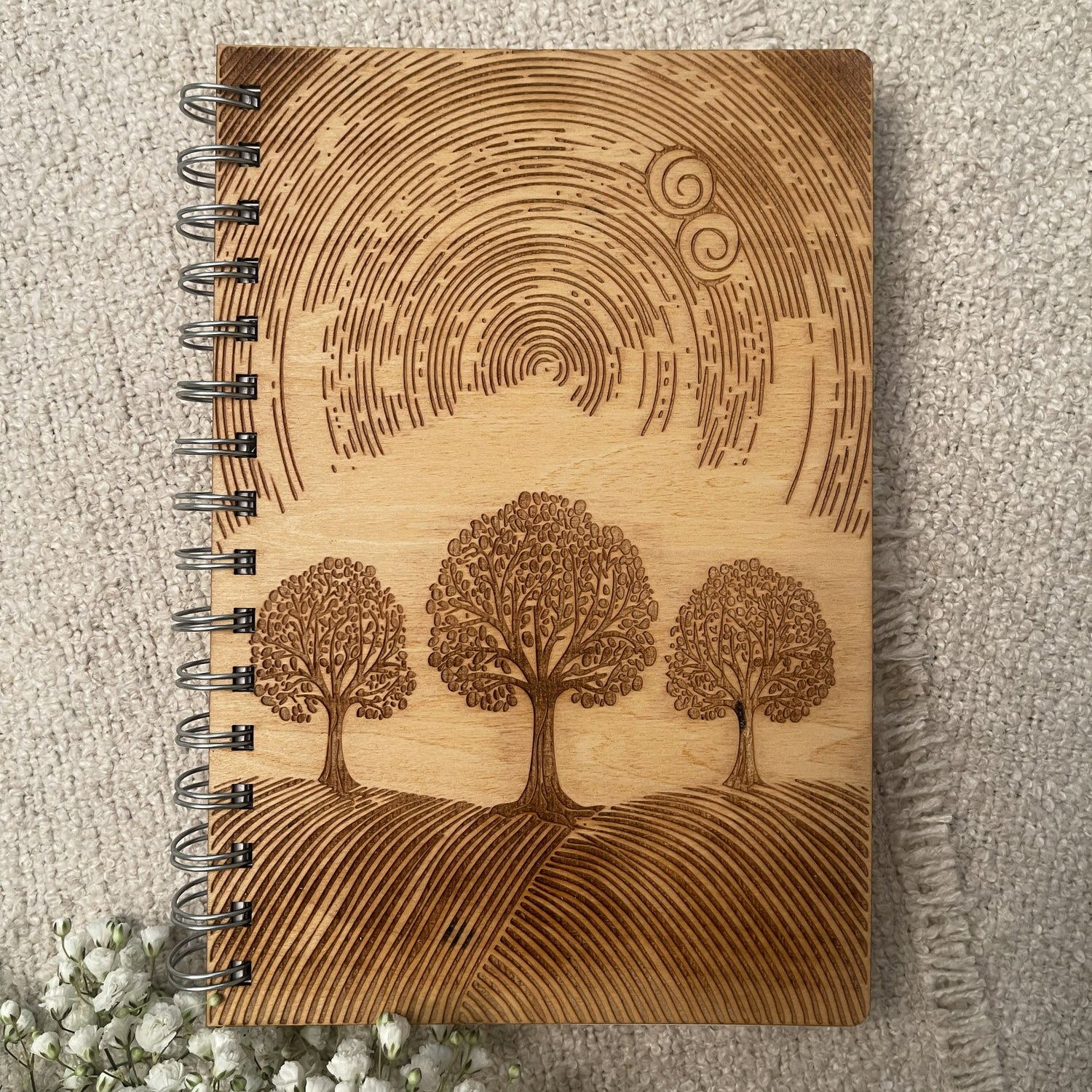 Three Trees – Engraved Wooden Journal
