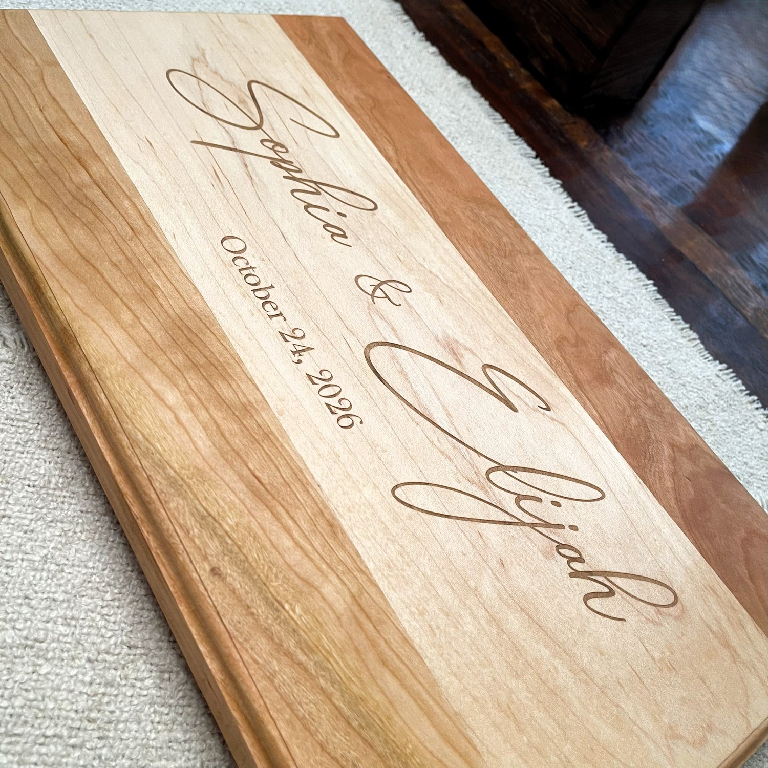 Personalized First Names Gift Cutting Board Wedding Gift Custom Names & Date