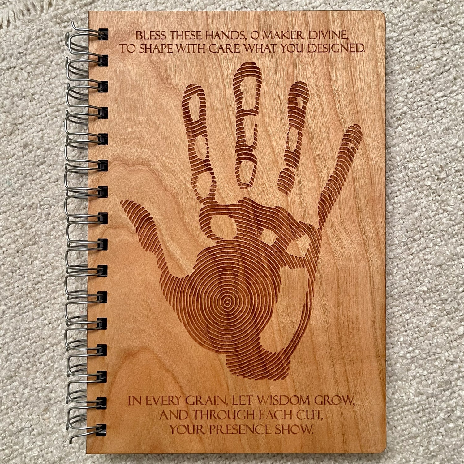 The Woodworker’s Prayer – Engraved Wooden Journal